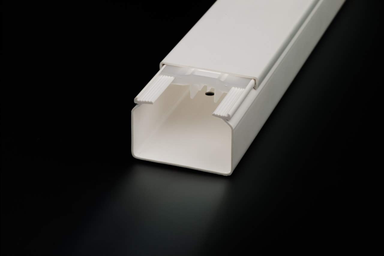 CabCom PVC Kabelkanal Kabelleiste Kabelschacht Brüstungskanal zur Montage an Wand oder Decke Diverse Größen und Farben (40 x 40 mm, 20 Meter, weiß)
