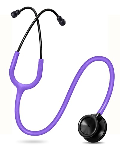 Image of FriCARE Dual Head Stethoscope - Stethoscopes for Nurse, Medical Nursing Students, Paramedics /EMT /LVN /VNA Backup Estetoscopio, Lavender Purple Tube, Stainless Steel Chestpiece