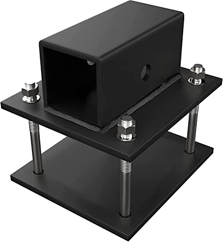 eVerHITCH 4 Inch RV Bumper Adapter 2 Inch Hitch Receiver Bike Rack Cargo with Stainless Steel Bolts, Black