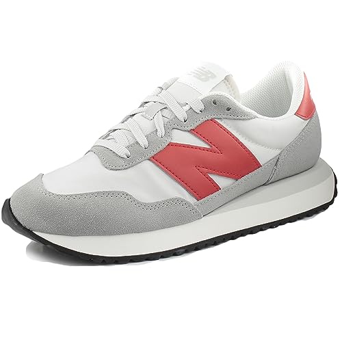 New Balance Men's 237 V1 Sneaker, Concrete/Grey Matter/True Red, 11.5