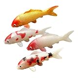 Abaodam 4個鯉の置物 製 鯉の装飾品 観賞用水槽やインテリアになリアルな