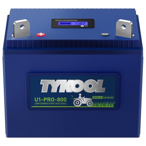 TYKOOL U1-Pro-800 28Ah Lithium Lawn Mower Battery Group U1 800A Fits for John Deere Cub Cadet Craftsman Riding Mowers and Tractors Generator Digital SOC Display IP66 Upgrade for 725-1707D [+ -]