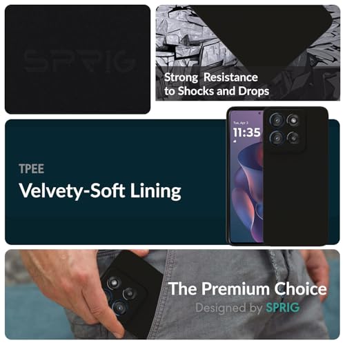 Image of SPRIG Compatible with Moto Edge 60 Stylus Premium Skintone Back Cover Drop Tested Shock Proof Mobile Case for Men, Women, Boys and Girls with Camera Protection (Black)