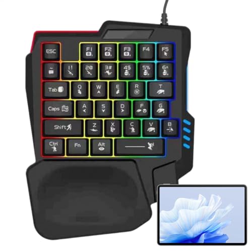 Game Single-Handed Keyboard, Portable Programmable gamings Keypad, Compact -Handed gamings Key, Ergonomic gamers Board, Mechanic