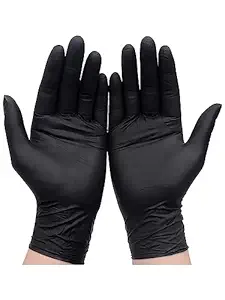 hobf Powder Free Nitrile Hand Gloves,Surgical gloves, (Medium Black, Pack of 40) HOB-BK-40-nitrile Medium
