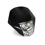 JFG RACING Dual 5W LED Bulbs 12V Universal Modified Headlight Head Lamp For Motorcycle Dirt Pit Bike ATV Scooters - Black