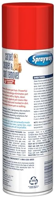 Sprayway Carpet Cleaner (Pet), 19oz, Pack of 6 | Removes Pet Stains & Odors, Foaming Action | Deep Cleans Carpets & Upholstery | Fresh Scent, Quick-Drying Formula