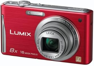 Panasonic Lumix FS35 Digital Camera 16.1MP 8x Optical Zoom 2.7 inch LCD Red (Renewed)