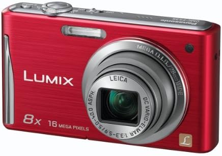Panasonic Lumix FS35 Digital Camera 16.1MP 8x Optical Zoom 2.7 inch LCD Red (Renewed)