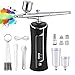 Produktbild Einemgeld Kabellose Airbrush Set, Wiederaufladbare Hand Airbrush Pistole mit LED-Display, Tragbare Doppelaktion Airbrush-Set für Modellbau,Make-up,Tattoo,Kuchen,Nailart und HandwerkBlack