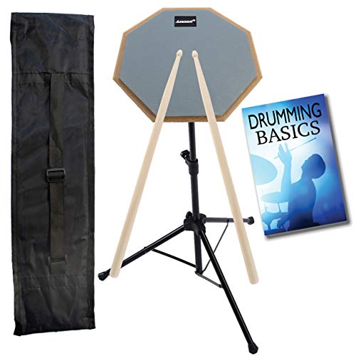 Drummer Practice Pad with Drum Accessories - 5 Pieces Include 8" Practice Pad