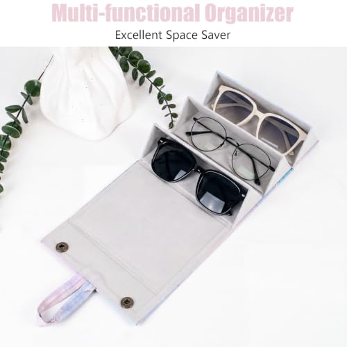 Image of Sunglasses Travel Case,Foldable Eyeglasses Case, Portable Multiple Glasses Case for Women Men Girls
