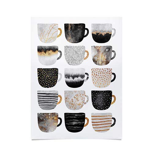 Society6 Elisabeth Fredriksson Pretty Coffee Cups 3 Poster, 18x24, Black