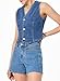 Sidefeel Women's Western Outfit Jean Vest Top Crop Waistcoat Vest Summer Womens Fashion Denim Tops Blue XX-Large