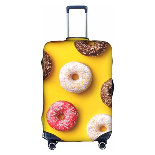 Housse de bagage élastique imprimée donut blanc en taille L avec fermeture éclair