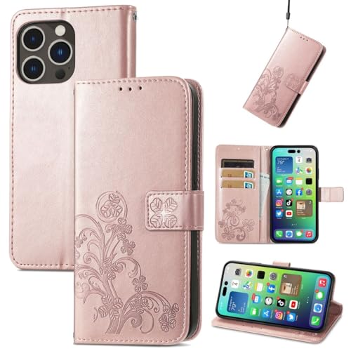 Coque iPhone 15 Pro König Design Rose Gold à Rabat et Support
