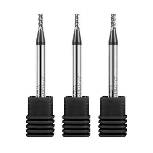 Image of 3PCS 1 /16 inch Carbide Square End Mills Set 4 Flute AlTIN Coated CNC Milling Bits for Alloy Steels, Hardened Steels, Cast Iron
