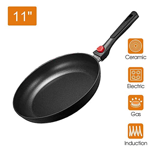 TIBEK Nonstick Frying Pan 11 Inch Hard-Anodized Aluminum Omelette Pan with Detachable Comfortable Handle