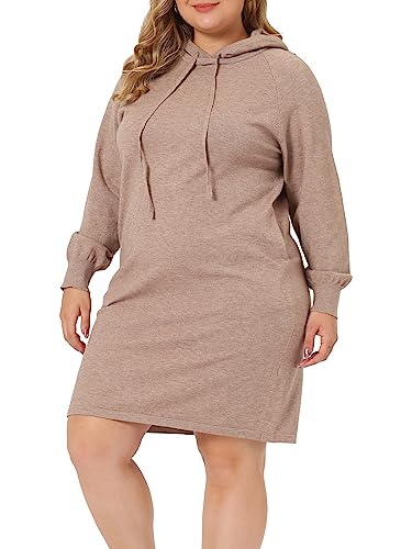 Agnes Orinda Plus Size Hoodie Sweater Dress for Women Long Sleeve Pullover Fall Mini Bodycon Sweatshirt Dresses2