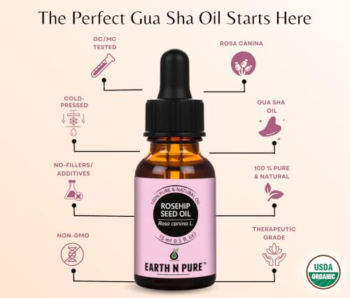 Image of Earth N Pure Rosehip Seed Oil | 100% Pure Natural Cold Pressed Carrier Oil | Premium Quality for Face, Hair, Skin, Nails, Body Massage & DIY Beauty Care | Hexane Free | 15ml