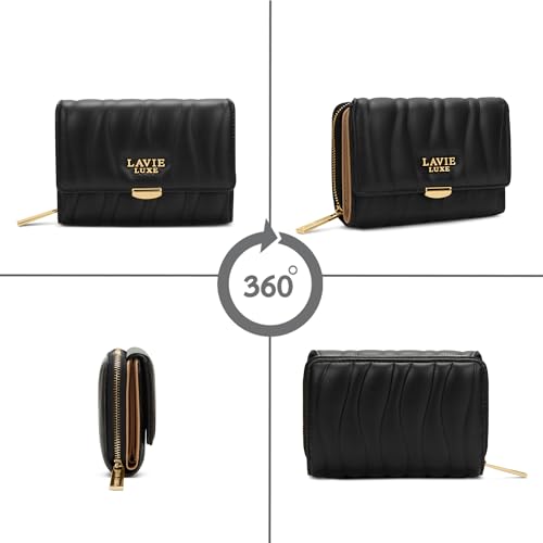 Image of Lavie Luxe Women's Lucie Emboss Medium Trifold Wallet | Gift for Women