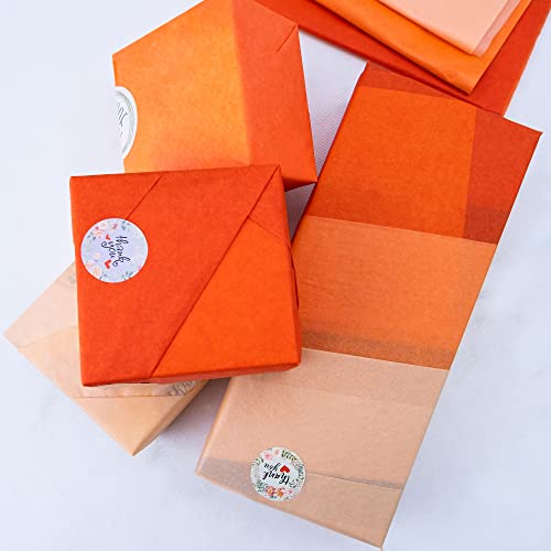 Image of MR FIVE 60 Sheets Gift Tissue Paper Bulk,20 inch x 14 inch,Orange Tissue Paper for Gift Bags,Orange Gift Wrapping Tissue Paper for Fall Halloween Birthday Wedding Holiday, 3 Orange Colors (Orange)