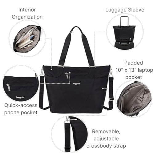 Image of Baggallini Avenue Tote - 12x18 Laptop Tote Bag for Women - Lightweight Work Travel Carry On Bag