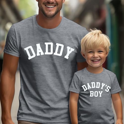 Image of Dad and Son Matching Shirts Daddy and Me Family Matching Outfits Daddy's Girl T-Shirt Father'Day Graphic Tee Tops