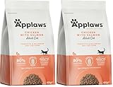 Applaws Alimento Seco Natural Completo para Gatos Adultos, de Pollo con Salmón - 400g Bolsa Resellable (Paquete de 2)