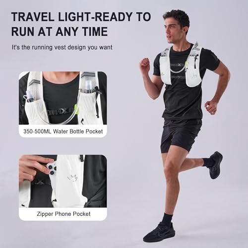 Image of N NEVO RHINO 5.5L Running Vest for Women Men, Lightweight Hydration Vest with 1.5L Water Bladder, Breathable Water Backpack for Hiking Marathon Running