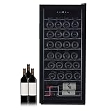 32 Bottle Single Zone Wine Cooler Refrigerator – Freestanding Wine Fridge with Fast Cooling & Low Noise, Ideal for Red/White Wine, Champagne, Beer – Wine Chiller for Home Bar, Kitchen or Cellar Use