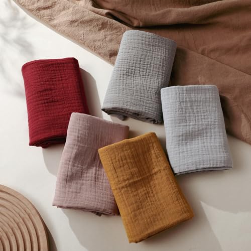 Image of Muslin Receiving Blankets, Neutral Blanket Swaddling for Newborn Boys and Girls, 5 Pack Breathable and Skin-Friendly Swaddle Wrap for Infant Baby (Multiple Colors)