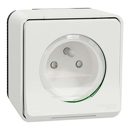 Schneider Electric - Mureva Styl - Prise de courant 2P+T - saillie - IP55 IK08 - connex auto - blanc - MUR39030