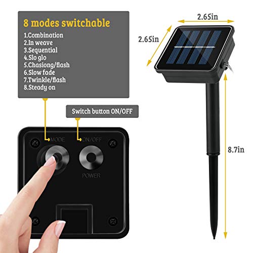 Solar Rope Lights, 2 Pack 8 Modes Solar Rope Lights Outdoor Waterproof IP65 with 100 LED, 40 Feet Solar Tube Lights for Poolside, Garden, Fence, Walkway (Cold Light)