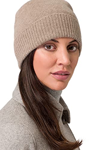 Style & Republic Bonnet Sport, Chapeau Nougat en 100% Cachemire, Taille Unique avec Ceinture de 44 cm et Revers de 6,5 cm, Femme …