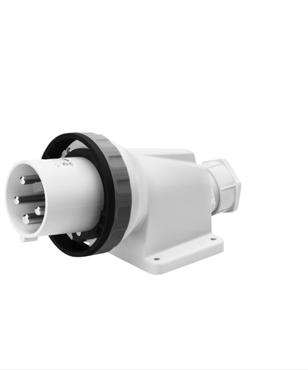 Gerätesteck 90° iP67 3P+E 125A 500V 7H socle mâle coudé triphasé étanche