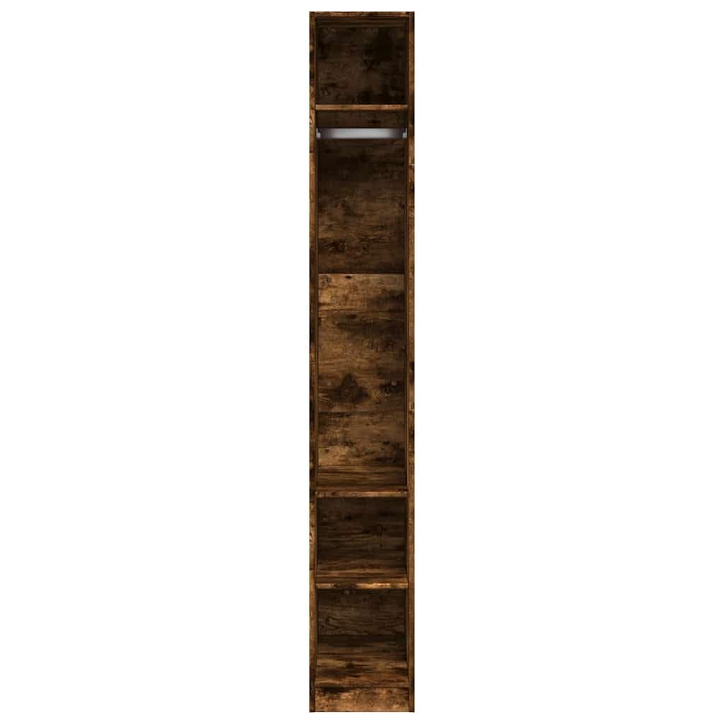 Szafa na ubrania, dąb wędzony, 30 x 50 x 200 cm, materiał drewnopochodny z dużą ilością miejsca do przechowywania, stabilne drzwi przesuwne, zajmujący niewiele miejsca, idealna do sypialni