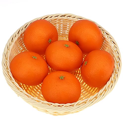 Gresorth 6Pcs Artificial Orange Decoration Fake Tangerine Fruit Home House Kitchen Table Food Show Model #TOP5