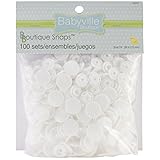 Babyville Boutique 35257 Snaps, Size 24, White, Set of 100