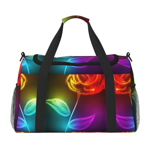 Bolsa de viaje para la noche Red Rose Art plegable e impermeable para natación