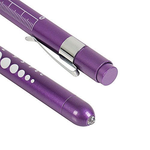 Cavn Pen Light With Pupil Gauge Led Penlight For Nurses Doctors, 2 Pcs Reusable Medical Penlight For Nursing Students (Purple/Pink) #TOP4