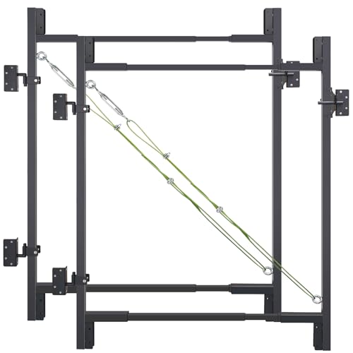 2Pcs Heavy Duty Fence Gate Kit 36'-72' Adjustable DIY Wood Gate Building Kit, Fits 1'x4' & 2'x4' for 4-5 ft Gates