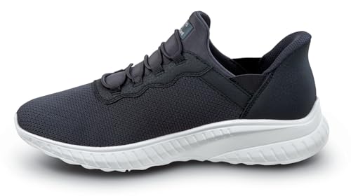 Image of Skechers Womens Black Squad Chaos MaxTrax Soft Toe SRO Slip-On