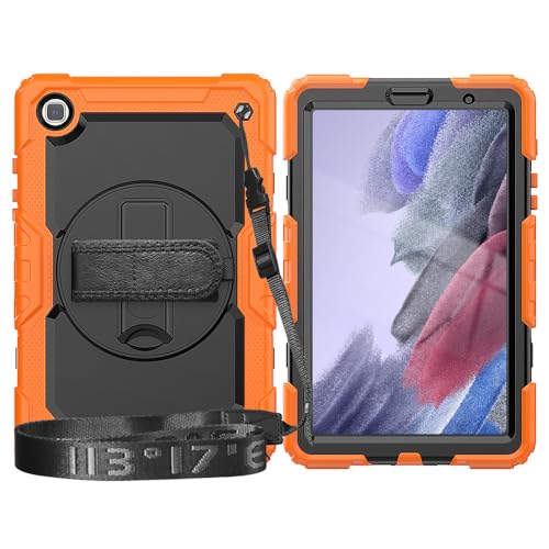 Coque Samsung Tab A7 Lite anti-chute pour éviter les casses avec support rotatif et dragonne