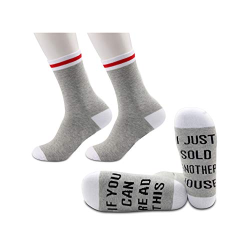 Chaussettes lot de 2 paires avec inscription humour immobilier taille Medium couleur noire