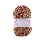 500gram Brown Coral Fleece Terry Yarn Baby Knitting Pipsqueak Yarn Shaggy Fuzzy Yarn Polyester Velve