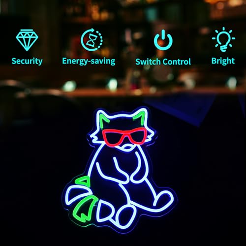 Image of Fox Neon Sign for Wall Decor Light Up Sign Led Signs for Room Party Home Wall Decor USB Powered