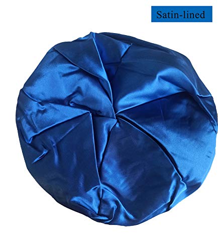 Hysunland Women's Satin Lined Knitted Beret Ladies Winter Autumn Warm And Soft Beanie Hat Solid Color (Blue) #TOP4
