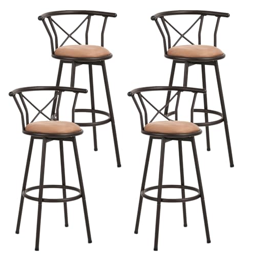 Meuble Cosy Lot de 4 Tabourets de Bar Chaises Vintage pivotant sur 360° avec Dossier et...