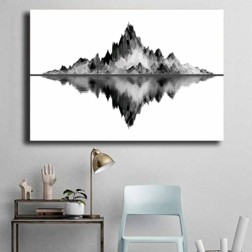 Reflet géométrique de la montagne affiche sur toile grand format - 4